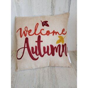 Welcome Autumn pillow leafs home decor fall thanksgiving